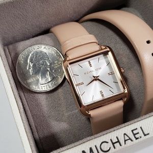 NWT Michael Kors Powder Pink Wrap Watch $225
